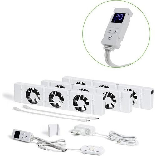Tweedekans SpeedComfort Radiator Ventilator met Control Sensor - Trio Set (3x) - Sneller Verwarmen - Tot 22% Energiebesparing - Geschikt voor Warmtepomp - Meerdere Snelheden - Simpel te Plaatsen - Fluisterstil - Nederlands Product - Wit Tweedehands