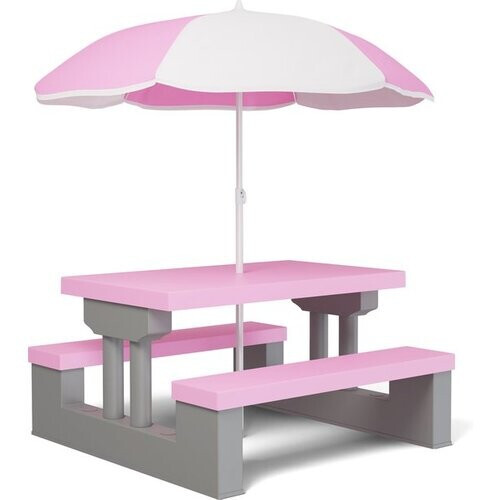 Tweedekans Spielwerk Kinder Tuinset – Incl. Parasol UV-bescherming - Roze Grijs Tweedehands