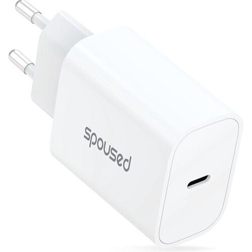Tweedekans Spoused USB C Adapter 20W - Snellader - Voor iPhone & Samsung - Wit Tweedehands