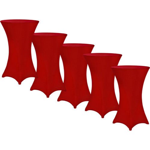 Tweedekans Statafelrok – 5 Stuks Ø 80-85cm Stretch - Bordeaux Rood Tweedehands