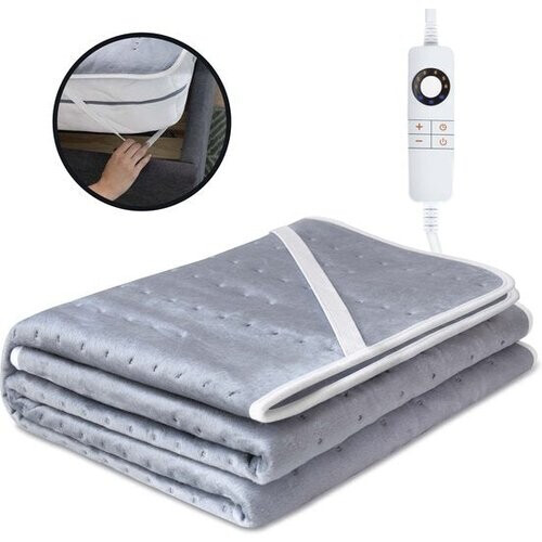 Tweedekans STAUS&BACH CozySnug - 2 persoons elektrische XXL onderdeken (100W) - Warmtedeken met 6 warmtestanden en timer (2, 4 en 6 uur) - Wasbaar deken - 160x140 cm - Antraciet Tweedehands