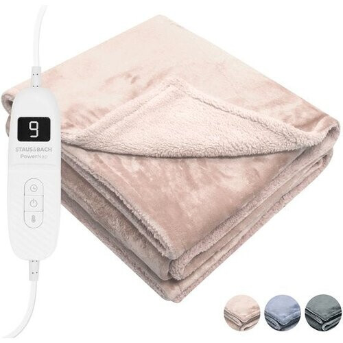 Tweedekans STAUS&BACH Elektrische deken 3XL - 2 persoons bovendeken - Dubbelzijdig Fleece Sherpa Warmtedeken - Champagne roze - 180x160 cm PowerNap Tweedehands