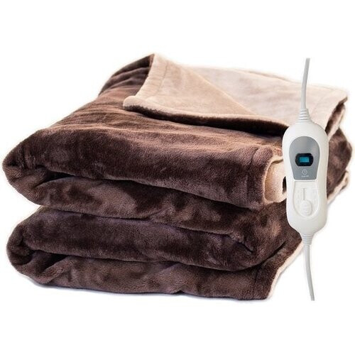 Tweedekans STAUS&BACH POWERNAP- Elektrische fleece warmtedeken - 1/2 persoons plaid/sherpa - 160x120 cm knuffeldeken - Wasmachine bestendig - Couverture chauffante - 3 warmtestanden - Bruin Tweedehands