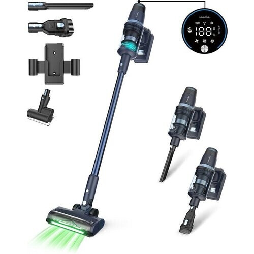 Tweedekans Steelstofzuiger CleanDetect 450W - Kruimeldief - Draadloos - 4 Opzetstukken - Stofzuiger - Zonder zak op accu - Samako Tweedehands