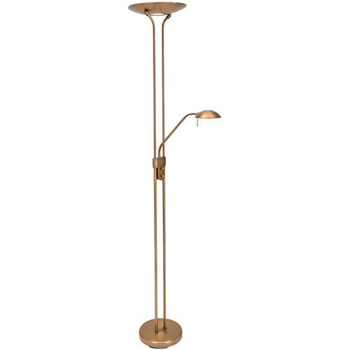 Tweedekans Steinhauer Olet - Klassieke LED Dimbare Vloerlamp | Staande Lamp met Dimmer met leeslamp - 1 lichts - H 1800 mm - Brons - Woonkamer | Slaapkamer Tweedehands