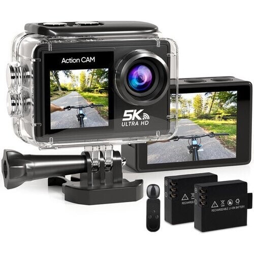 Tweedekans Strex Action Camera 5K 50MP - 60FPS / 30M Waterdicht / WiFi - Touchscreen - Externe Microfoon - Inclusief Accessoires - Actiecamera - Onderwatercamera Tweedehands