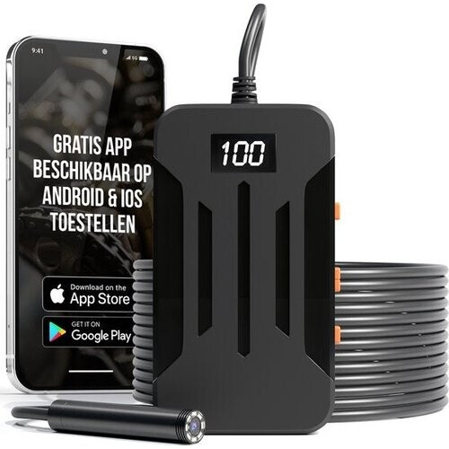 Tweedekans Strex Inspectiecamera 10M - Android/IOS - IP68 Waterdicht - 1080P HD - LED Verlichting - Endoscoop - Inspectie Camera - Inspecteren Met Telefoon Tweedehands
