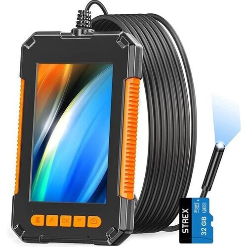 Tweedekans Strex Inspectiecamera met Scherm 10M - 1080P HD - 4.3 inch LCD scherm - IP67 Waterdicht - LED Verlichting - Endoscoop - Incl. 32gb microSD Tweedehands
