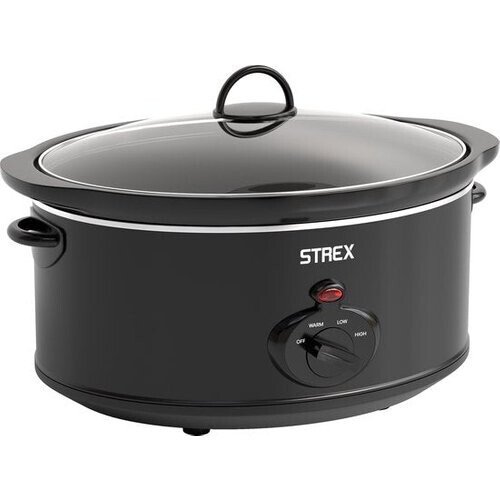 Tweedekans Strex Slowcooker 6.5L - Uitneembare Keramische Binnenpan - Warmhoudfunctie - Slow Cooker - Zwart Tweedehands