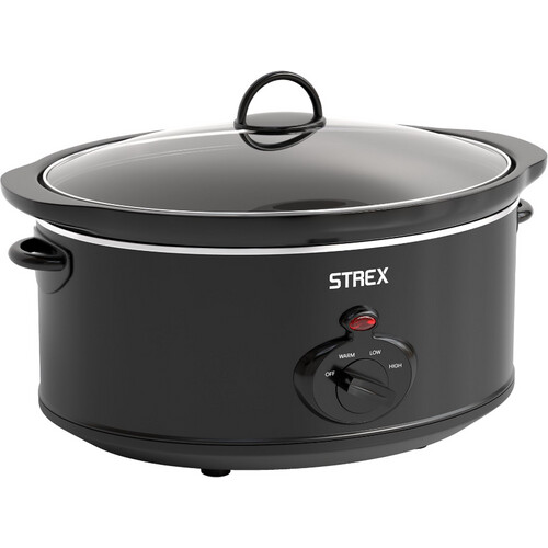 Tweedekans STREX SP307 Slowcooker 3,5 L - Uitneembare Keramische Binnenpan - 200 W - Zwart - 26 x 22 cm Tweedehands