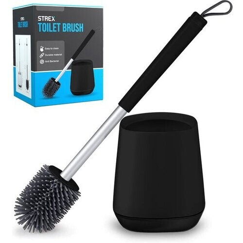 Tweedekans Strex Toilettenbürste Silikon mit Halter Schwarz – Schnelltrocknend, hygienisch & antibakteriell wirkend – WC-Bürste – Toilettenbürstenhalter Tweedehands