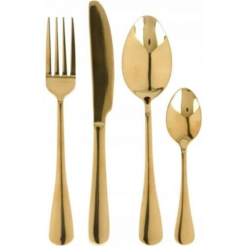 Tweedekans Tableware Collection - 16-delig Bestekset - RVS - Goud Tweedehands