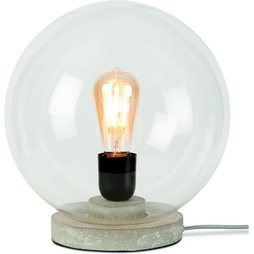 Tweedekans Tafellamp glas/cement Warsaw dia.32cm transparant/grijs Tweedehands