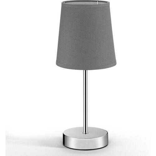 Tweedekans Tafellamp, nachtlamp, grijze kap, metalen voet Tweedehands