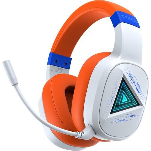 Tweedekans TAIDU THS320Pro - 2.4GHz Draadloze Gaming Headset - Bluetooth koptelefoon - met microfoon - Geschikt voor PS4/PS5, Nintendo Switch - Multiplatform - Wit Oranje Tweedehands