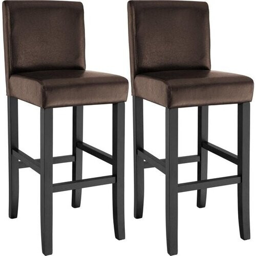 Tweedekans tectake - 2 barkrukken van imitatieleer bruin - 403512 Tweedehands