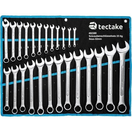 Tweedekans TecTake 25-delige Ring Steeksleutel Set – Ring Sleutelset/Moersleutel/Ringsleutel - Blauw - 402388 Tweedehands