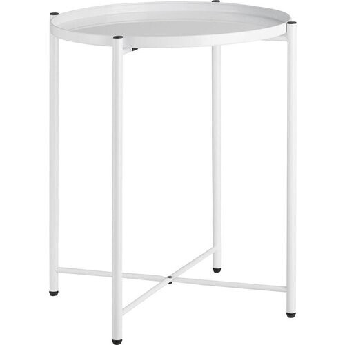 Tweedekans tectake® - Bijzettafel - Kleine salontafel - wit 45,5x45,5x53cm, maximale draagkracht 30kg - 404188 Tweedehands