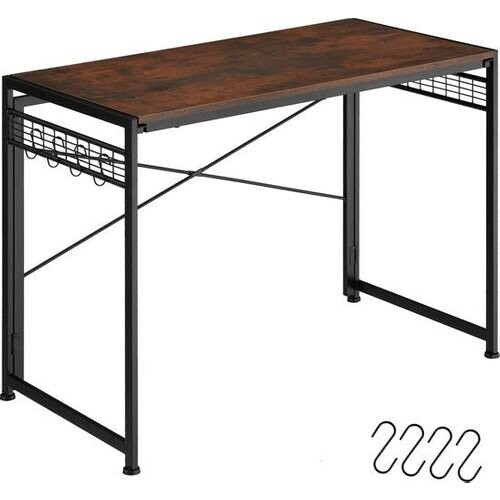 Tweedekans tectake® - Bureau Paterson inklapbaar 102x51x77cm - donkerbruin - 404660 Tweedehands
