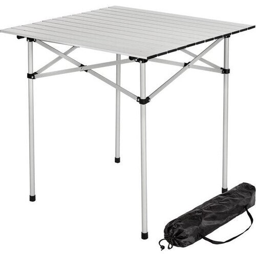 Tweedekans tectake® - Campingtafel - Opklapbaar - Incl. draagtas - 70 x 70 cm - Grijs Tweedehands