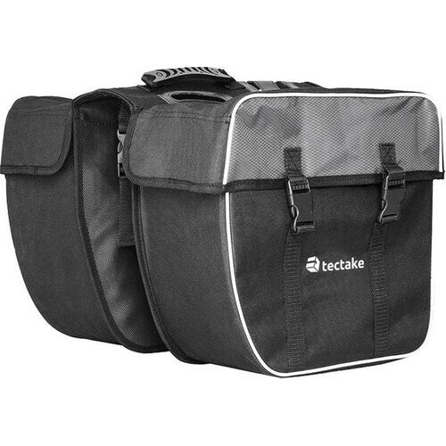 Tweedekans TecTake - Dubbele Fietstas - 35 l - Zwart/Grijs Tweedehands
