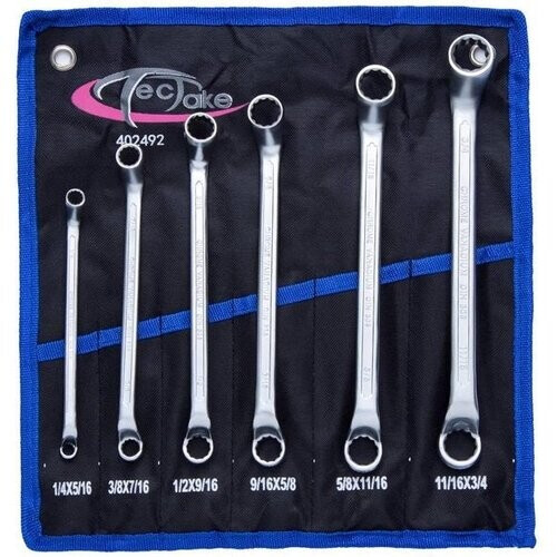 Tweedekans TecTake - Dubbele ringsleutelset 6-dlg. - chroom-vanadium - 402492 Tweedehands