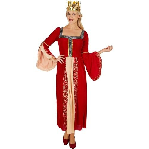 Tweedekans TecTake Koninginnenkostuum - dames - XL – Rood fluweel inclusief kroon Tweedehands