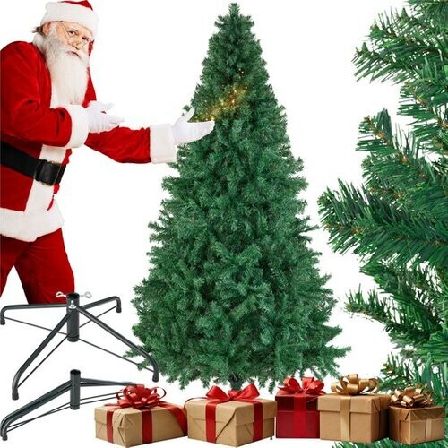 Tweedekans tectake® Kunstkerstboom - Dichte Kunstkerstboom met Flexibele Buigbare Dennentakken en Stalen Boomstandaard - 230 cm, 1346 Naalden - Groen, Ideaal voor Kerstversiering Tweedehands