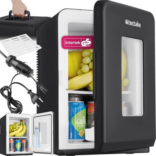 Tweedekans tectake® Mini-Autokoelkast - Draagbare minibar 14L - 2-in-1-functie: koelen en verwarmen - Ideale elektrische koeler voor dranken, medicijnen of make-up - Voor thuis of onderweg - ECO-modus Tweedehands
