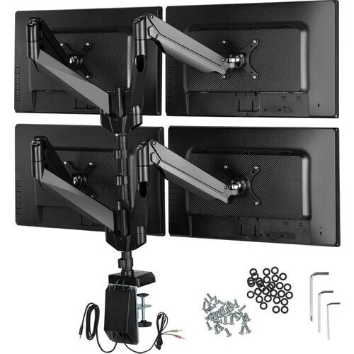 Tweedekans tectake - Monitorbeugel 4-voudig zwart - 404157 Tweedehands