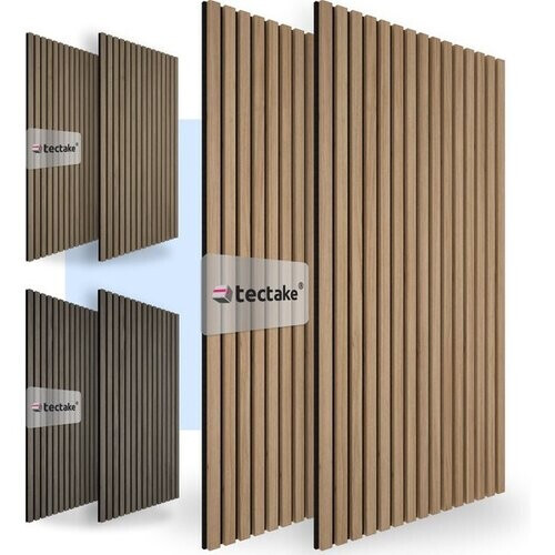Tweedekans tectake® - Set van 2 akoestische panelen Sonic Wall - licht eiken - Geluidsabsorberend paneel - Geluidsdemping - div kleuren - afm. per paneel (LxBxH): ca. 120x60x2,1cm Tweedehands