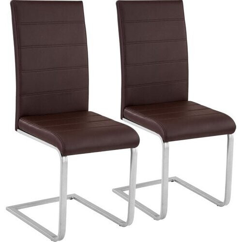Tweedekans tectake® - set van 2 eetkamerstoelen Bettina bruin - 402552 Tweedehands