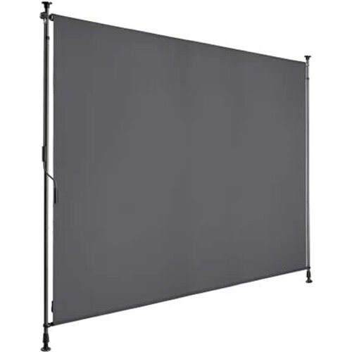 Tweedekans tectake Taija Klemzonnescherm 208 x 310 cm – Balkon- en Terraszonwering – UV-bescherming 50+ – Zonder Boren – Polyester – Antraciet Tweedehands