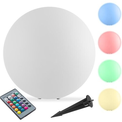 Tweedekans tectake® Tuinbol - Ø50 cm - Bolvorminge LED Buitenlamp met Afstandsbediening - 16 Kleuren en 5 Lichtmodi - Weerbestendige Tuinverlichting - Feestversiering - Tuindecoratie - Inclusief Lichtbron - Lichtbol - Lichtbollen voor Buiten - Bol Lamp Tweedehands