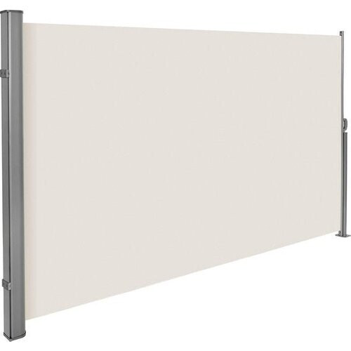 Tweedekans tectake - Uitschuifbaar aluminium windscherm tuinscherm 180 x 300 cm beige 401529 Tweedehands