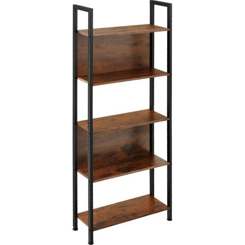 Tweedekans tectake - Wandrek stellingkast boekenkast Westport - 62x24x165,5cm - donkerbruin - industrieel - 404708 Tweedehands