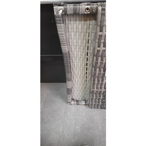 Tweedekans tectake® - Wicker buitenfauteuil - Stoel met hoge rugleuning - Voetsteun en verstelbare rugleuning - Relaxstoel met ligfunctie - Loungemeubel voor tuin - Ligstoel - Leesstoel - Incl. ruimte voor beker/glas Tweedehands