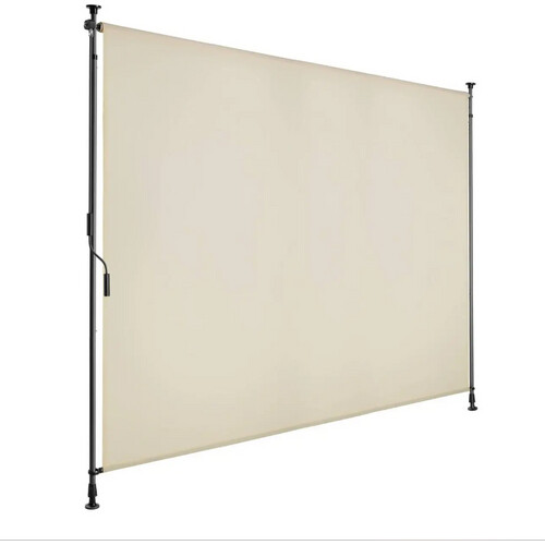 Tweedekans tectake Zonnescherm Taija - Klemzonwering met Zwengel - 200 x 310 cm - UV50+ - Beige Tweedehands