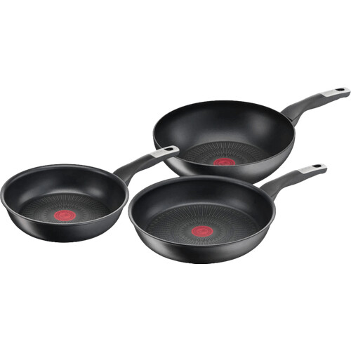 Tweedekans Tefal Unlimited Koekenpannenset 24 + 28 cm + Wokpan 28 cm Tweedehands