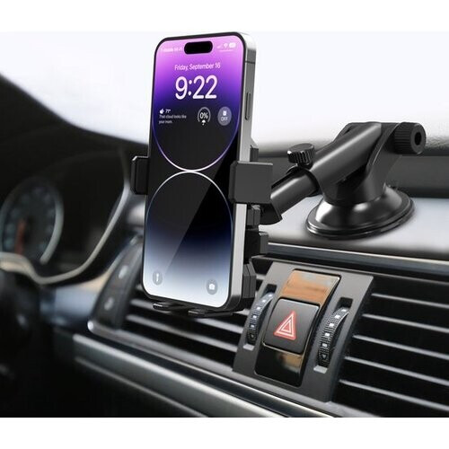 Tweedekans Telefoonhouders Auto Telefoonhouder met Zuignap GSM Houder Voor Raam Of Dashboard - Zwart Tweedehands