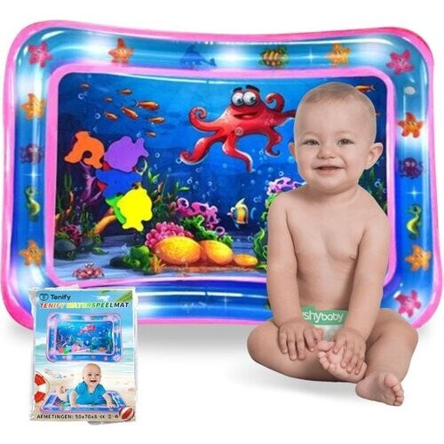 Tweedekans Tenify Waterspeelmat - Watermat - Speelkleed - Opblaasbaar - Tummy Time - Baby Speelgoed 0 Jaar - Kraamcadeau - Roze Tweedehands