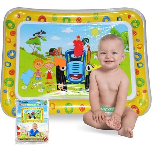 Tweedekans Tenify Waterspeelmat - Watermat - Speelkleed - Opblaasbaar - Tummy Time - Baby Speelgoed 0 Jaar - Kraamcadeau - Geel Tweedehands
