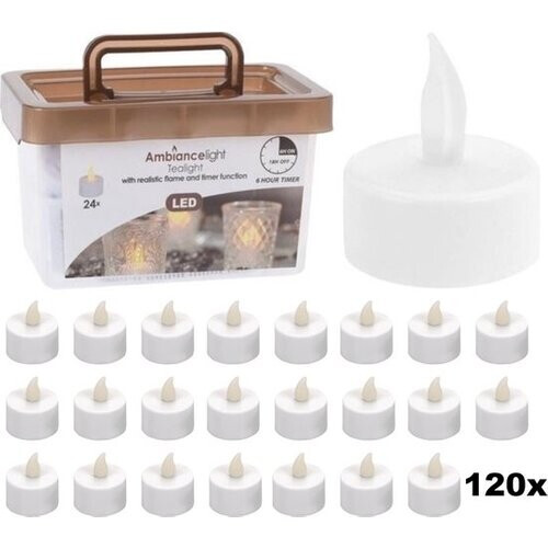 Tweedekans Theelichtjes LED - Box met 120 stuks INCLUSIEF batterij EN Timer Tweedehands