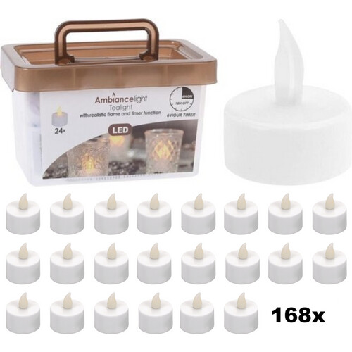 Tweedekans Theelichtjes LED - Box met 168 stuks INCLUSIEF batterij EN Timer Tweedehands
