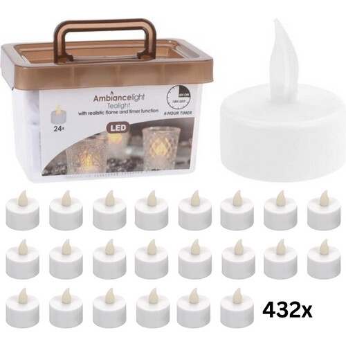 Tweedekans Theelichtjes LED - Box met 432 stuks INCLUSIEF batterij EN Timer Tweedehands