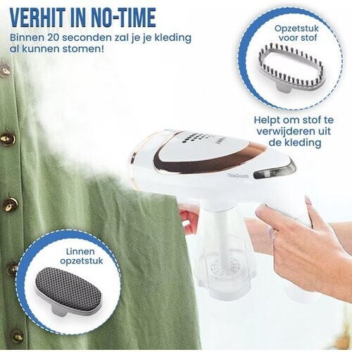 Tweedekans TibaGoods TIBA Kledingstomer - 1600 W - 250ml - Wit - 25x23x12 cm - 2 Opzetstukken Tweedehands