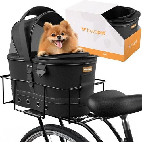 Tweedekans Trevopet® Hondenfietsmand Achterop - 2-in-1 Fietsmand Hond & Draagtas - Geschikt voor Elektrische Fiets - Tot 12 kg - Stevig Oxford Materiaal Tweedehands