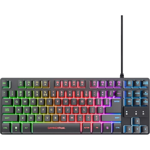Tweedekans Trust GXT833 Thado TKL Gaming Toetsenbord Qwerty Zwart Tweedehands