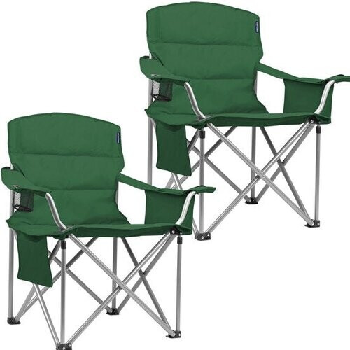Tweedekans TRVLMORE Campingstoelen XL - Opvouwbaar - 2-Pack - 150KG Draagvermogen - Incl. Draagtas - Klapstoel - Visstoel - Kampeerstoel - Vouwstoel - Groen Tweedehands