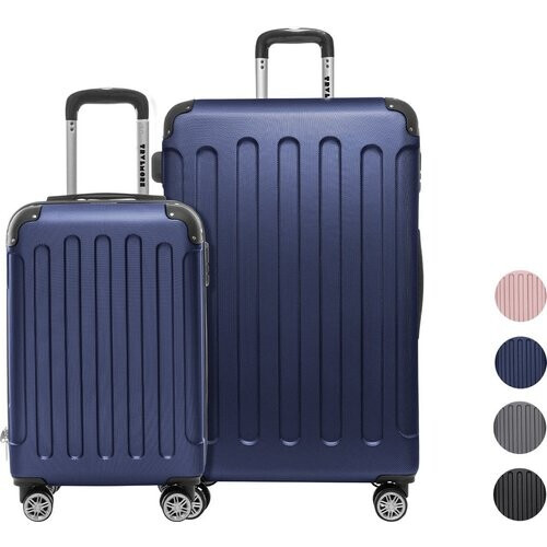 Tweedekans TRVLMORE Kofferset - 2 Delig - 38L Handbagage + 110L Ruimbagage - Donkerblauw Tweedehands
